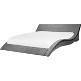 Wasserbett Samtstoff grau 180 x 200 cm VICHY