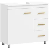 Homcom Waschbeckenunterschrank Weiß Holzwerkstoff, 70x65x30 cm, Badezimmer, Badezimmerschränke, Waschbeckenunterschränke