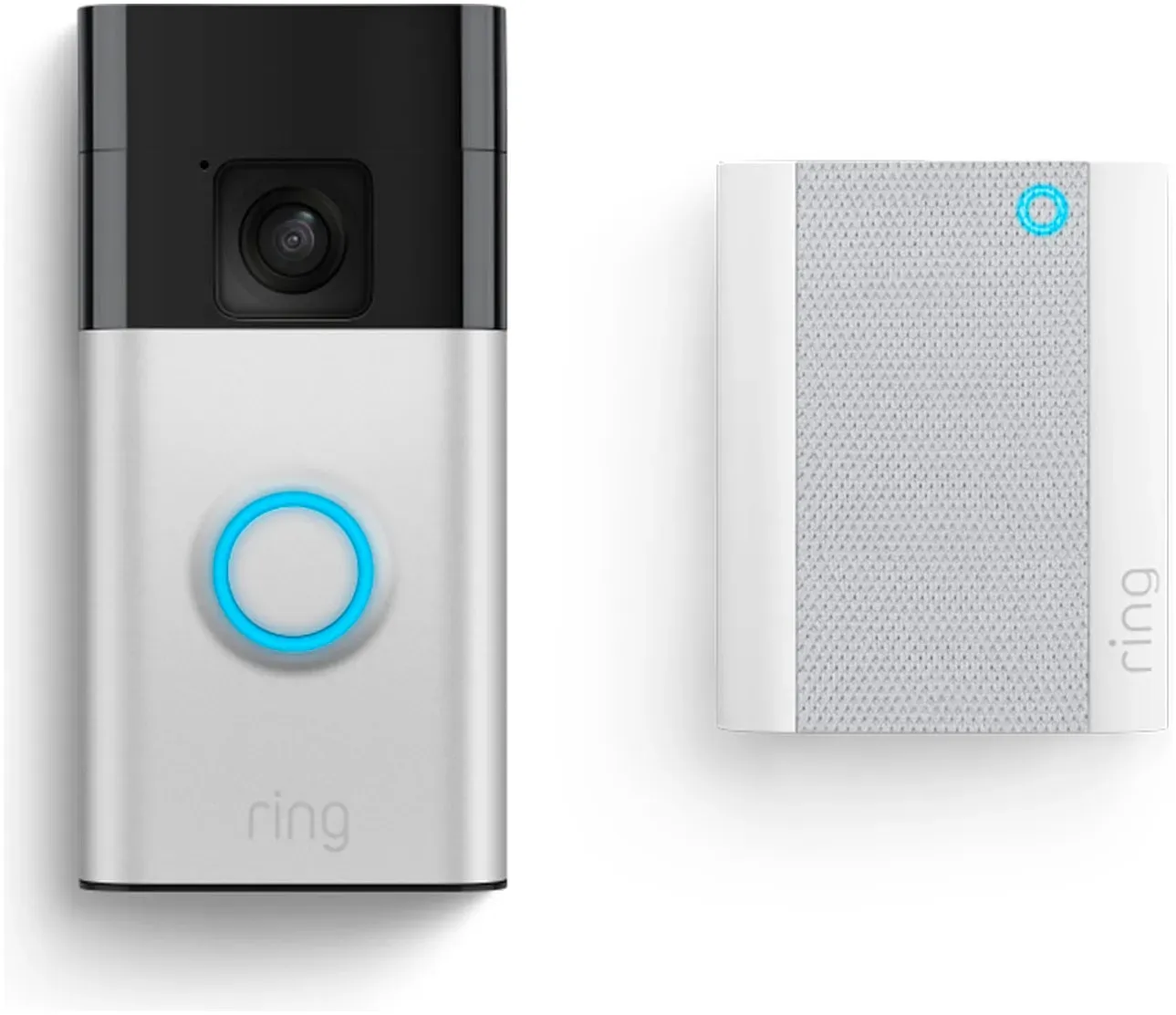 RING Überwachungskamera "Battery Video Doorbell + Chime Türklingel" Überwachungskameras silberfarben (schwarz, silber)