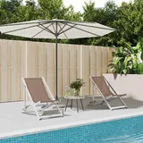 Teenpull – Strandstühle 2 Stk. Klappbar Braun Aluminium Und Textilene