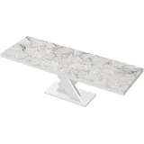 Design Esstisch Tisch HEN-111 Marmoroptik Marmor - Weiß Hochglanz ausziehbar 160 bis 256 cm