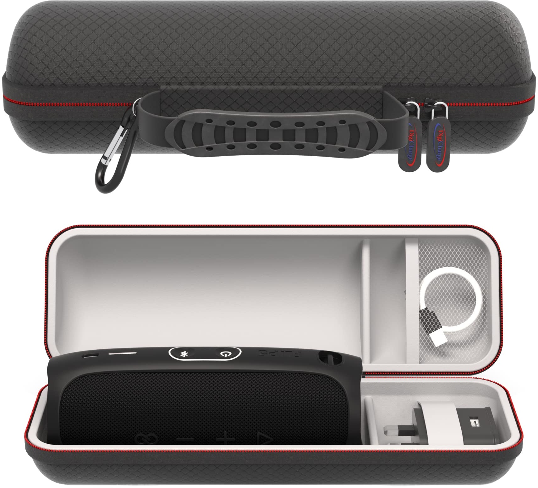 DigiCharge Hartschalentasche für Apple Dr. DRE Beats Pill + Plus und Sony SRS-XB21 SRS-XB20 Bluetooth Box tragbarer Lautsprecher Speaker Eva Hart Fall Reise Tragen Tasche Hülle Tasche