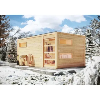 Karibu Hygge inkl. 9 kW Bio-Kombiofen + int. Steuerung + Dachkranz