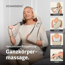 Donnerberg Premium Nackenmassagegerät + Bambus Reisekissen - Black