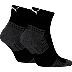 Kurzsocken PUMA "PUMA UNISEX SPORT CUSHIONED QUARTER 2P", Damen, Gr. 39-42, schwarz, Materialmix, normal, Socken, Rippenbündchen, optimierte Dämpfung für zusätzlichen Komfort