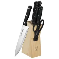 Gustav voss 7-tlg. Messerblock-Set Kochmesser Tranchiermesser Brotmesser Universalmesser Garniermesser