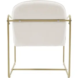 ML-Design – Relaxsessel 2er Set – Beige, Stoff | goldenes Stahlgestell, Armlehne & Rückenlehne, gepolstert