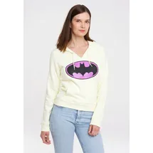 LOGOSHIRT Kapuzensweatshirt Batman-Logo Gelb/Lila/Schwarz L
