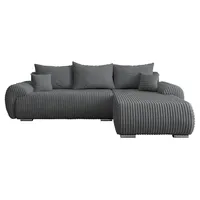 MIRJAN24 Ecksofa Ubo L, mit Schlaffunktion und Bettkasten, L-Form Sofa (Ambience 19, Ecksofa: Rechts) - Grau