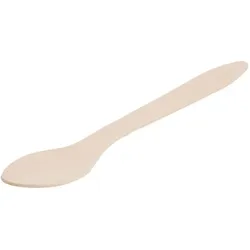 BIOZOYG 200 Stück Löffel 18cm aus Holz, Einwegbesteck, umweltfreundliche Einweglöffel mit Biobeschichtung, kompostierbare Holzlöffel