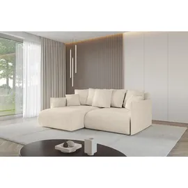 altdecor Ecksofa Cord 2-Sitzer Beige