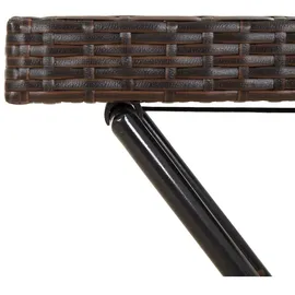 vidaXL Tabletttisch Klappbar Braun 65x40x75 cm Poly Rattan