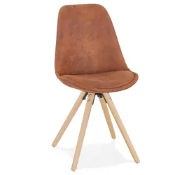 Esszimmerstuhl Mikrofaser Holzbeine | Bequemer Designerstuhl Hohe Rückenlehne | Skandinavischer Polsterstuhl Wohnzimmer | Kadima Design