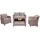 MCW F10 Polyrattan Lounge Garnitur 4-tlg. grau/braun inkl. Kissen