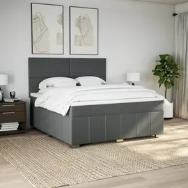 vidaXL Boxspringbett 180 x 200 cm Dunkelgrau