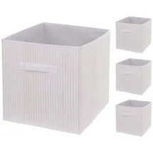 MCW 4er-Set Faltbox MCW-C21, Korb Aufbewahrungskorb Ordnungsbox Sortierbox Aufbewahrungsbox, Bambus 32x32x32cm ~ weiß