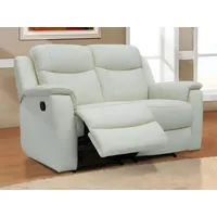 Vente-unique - Relaxsofa 2 Evasion - Leder - elfenbeinfarben