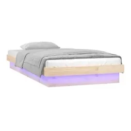 vidaXL Massivholzbett mit LED 90x200 cm