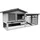 Wiltec Hühnerstall 1535 x 525 x 685 mm hellgrau mit Freilauf und Schlafhaus aus Holz, Hühnerhaus mit Unterschlupf, Gitter und Kotwanne verzinkt