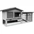 Wiltec Hühnerstall 1535 x 525 x 685 mm hellgrau mit Freilauf und Schlafhaus aus Holz, Hühnerhaus mit Unterschlupf, Gitter und Kotwanne verzinkt