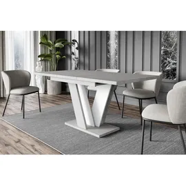 altdecor Esstisch 120 - 160 x 80 x 75 cm grau/weiß