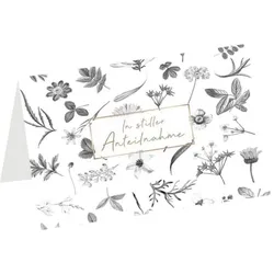 LUMA KARTENEDITION Trauerkarte »In stiller Anteilnahme Blumen und Gräser«, 17.5x11.5 cm