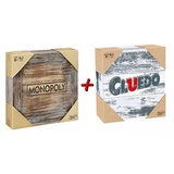 Hasbro Monopoly Holz Sonderedition + Cluedo Rustikal Bundle Brettspiel Gesellschaftsspiel