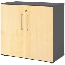 bümö Aktenschrank, Graphit, Ahorn, Nachbildung,Ahorn, 1 Fächer, Rechteckig, 80x74.8x42 cm, FSC Mix, Arbeitszimmer, Aktenschränke