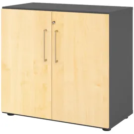 bümö Aktenschrank, Graphit, Ahorn, Nachbildung,Ahorn, 1 Fächer, Rechteckig, 80x74.8x42 cm, FSC Mix, Arbeitszimmer, Aktenschränke