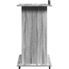vidaXL Rednerpult mit Rollen & Schublade Grau Sonoma 55x55x107 cm