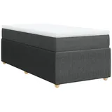 vidaXL Boxspringbett mit Matratze Dunkelgrau 100x200 cm Stoff