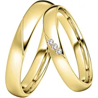 Trauring DOOSTI "Schmuck Geschenk Silber 925 Ehering Partnerring LIEBE" Fingerringe Gr. 56, mit Zirkonia, Silber 925 (Sterlingsilber), 3,5mm, goldfarben (gelbgoldfarben + kristallweiß) wahlweise mit oder ohne Zirkonia