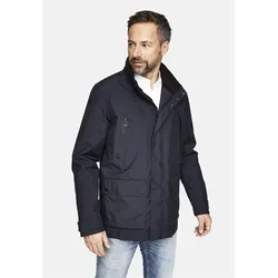 Outdoorjacke NEW CANADIAN "RE-JACKT", Herren, Gr. 56, blau (dunkelblau), 100% Polyester, unifarben, sportlich, lang, hoch geschlossener Ausschnitt, Langarm, Jacken, mit modernem Stehkragen