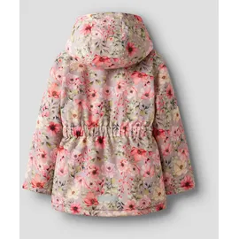 NAME IT Outdoorjacke NAME IT "NKFMAXI PA JACKET AOP NOOS", Kinder, Gr. 164, rosa (violet ice aop:rose), Web, Obermaterial: 100% Polyester, bedruckt, geblümt, Po-bedeckend, Windstopperbündchen, Jacken Outdoorjacke