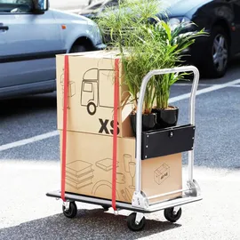 Meister Craft Meister Plattformwagen - Klappbar - Bis 300 kg Tragkraft - Feststellbremse / Transporthilfe mit Lenkrollen / Paketwagen mit Antirutsch-Beschichtung / Klappwagen aus Stahl / 8985540