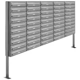 AL Briefkastensysteme 48 Fächer Premium Edelstahl Stand Briefkasten Anlage für Post A4 modern, robust, wetterfest, Artikelnummer: 132V48S5