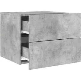 vidaXL Wand-Nachttische mit LED-Leuchten 2 Stk. Betongrau