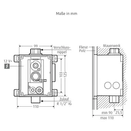 WimTec Rohbauset Typ 121803 W5 Unterputz Einheit für Sanitärinstallationen, 1 Stk. - Weiß