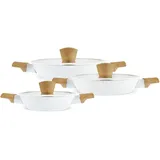 KARACA Swiss Crystal Almond Topf-Set 6-tlg. Schmortopf + Glasdeckel