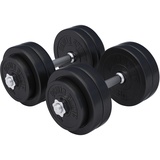 GORILLA SPORTS® Kurzhantelset 20kg/30kg - 2er Set, Ø 30mm, 2X Kurzhantelstangen, mit 4 Sternverschlüsse, Griff gerändelt, aus Kunststoff - Hantelset, Kurzhanteln, Hanteln, Kurzhantel Set