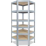 shelfplaza Eckregal Metall 180x60x30 cm silber