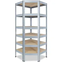 shelfplaza Eckregal Metall 180x60x30 cm silber