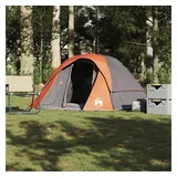vidaXL Kuppelzelt 4 Personen Grau/Orange