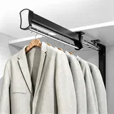 Kleiderstange Schrank Ausziehbar, Ausziehbare Kleiderstange zum Herausziehen der Kleiderbügel, kleiderstange im Schrank Speicherplatz Spare, Kleiderstange Kleiderbügel für Hosen, Kleidung (35cm)