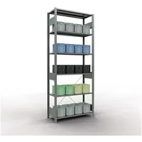 Schulte Lagertechnik Fachbodenregal Stahl 2500 x 1000 x 400 mm verzinkt 6 Fachböden