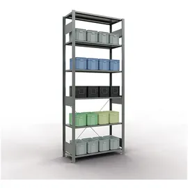Schulte Lagertechnik Fachbodenregal Stahl 2500 x 1000 x 400 mm verzinkt 6 Fachböden