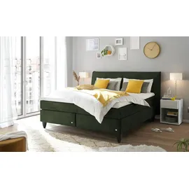 Ruf Boxspringbett Aurelia ¦ grün ¦ Maße (cm): B: 210 H: 114