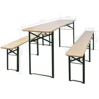 VidaXL Biertisch mit 2 Bänken Klappbar 220 cm Tannenholz