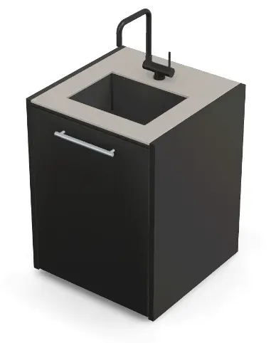 Brabura CT 60 Waschbeckenmodul - Pietra Di Luna / Anthrazit / Silberner Griff