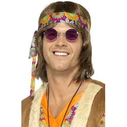 Lila Runde Hippie Brille - OS